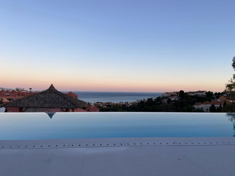 Infinity pool at sunset