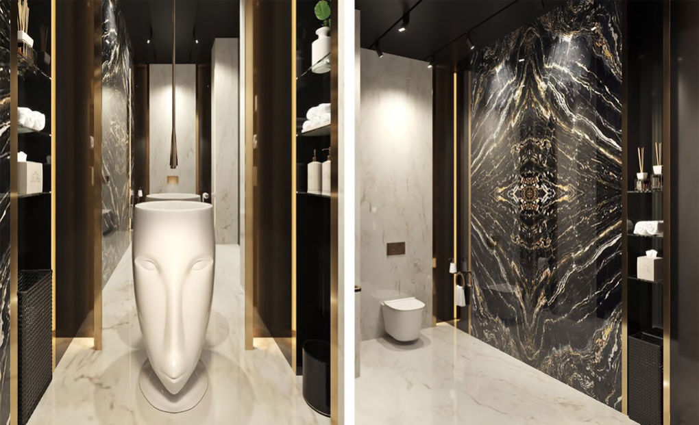 An illustration of one of the ens-suite shower rooms