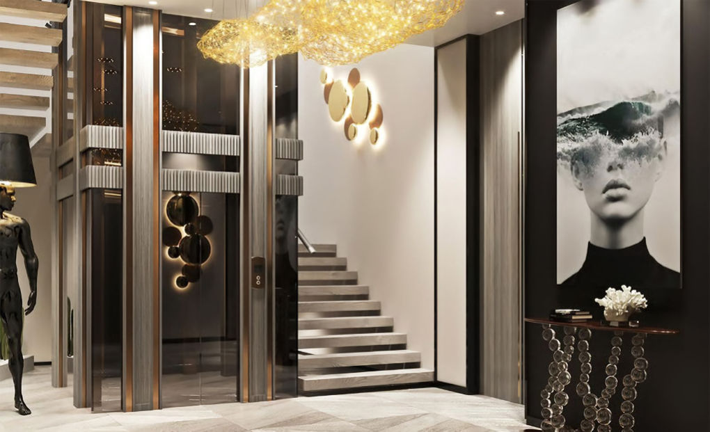 Entrance hallway, stairs and elevator